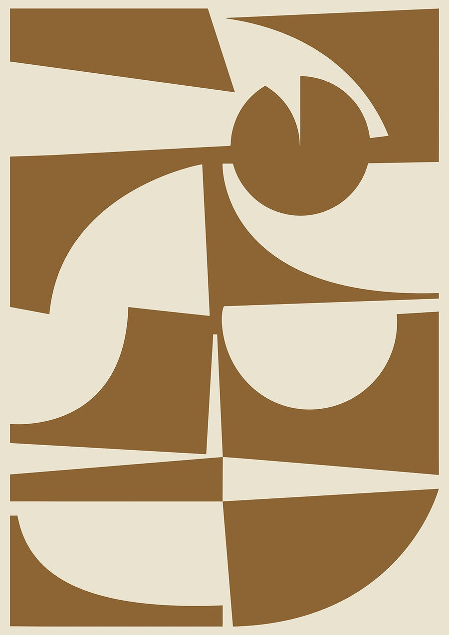 Geometric Brown Portrait Abstract by Maison Bootsy | Art & Canvas Print