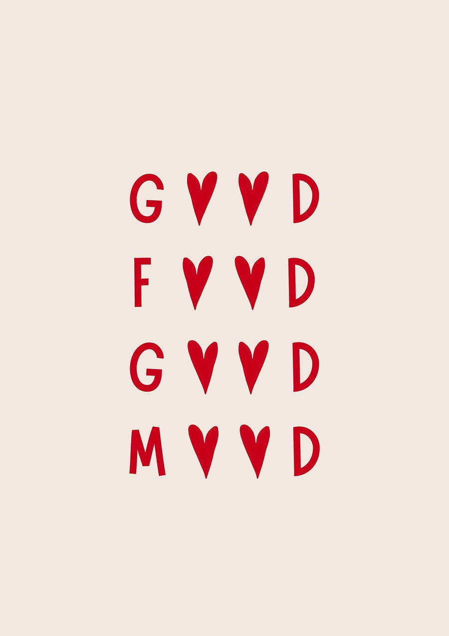 Good Food Good Mood Heart Print