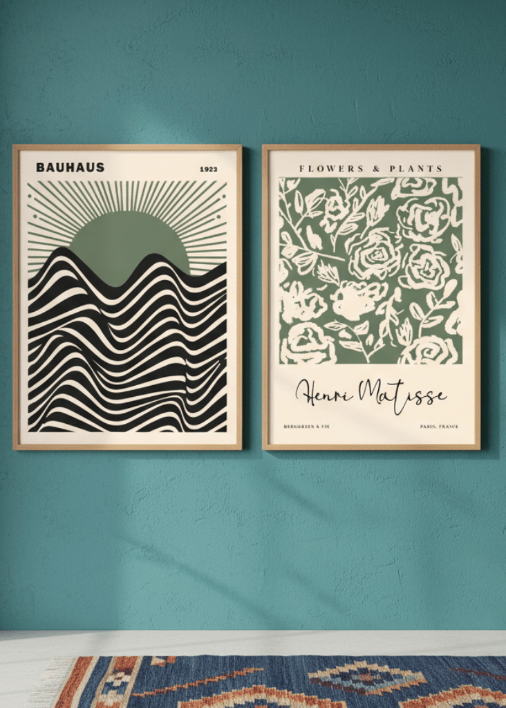 Green Bauhaus & Matisse Set of 2 Exhibition Prints