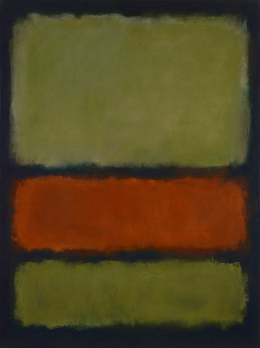 Green on Amber Mark Rothko Inspired Abstract Art