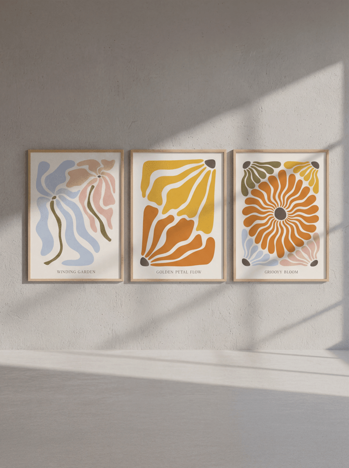 Henri Matisse Retro Flower Market Trio Wall Art