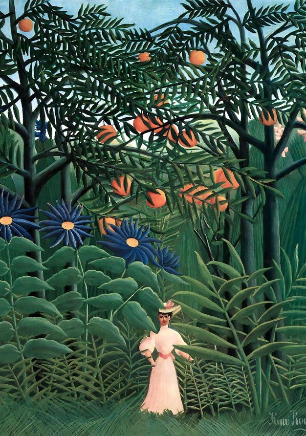 Henri Rousseau Woman Walking in Forest