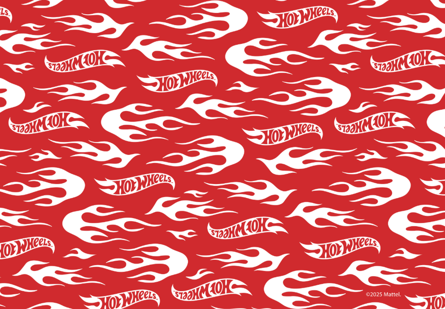 Hot Wheels Red Motorsport Landscape Logo Print