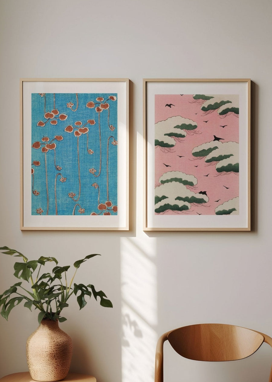 Japanese Wall Art Pair by Bijutsu Sekai