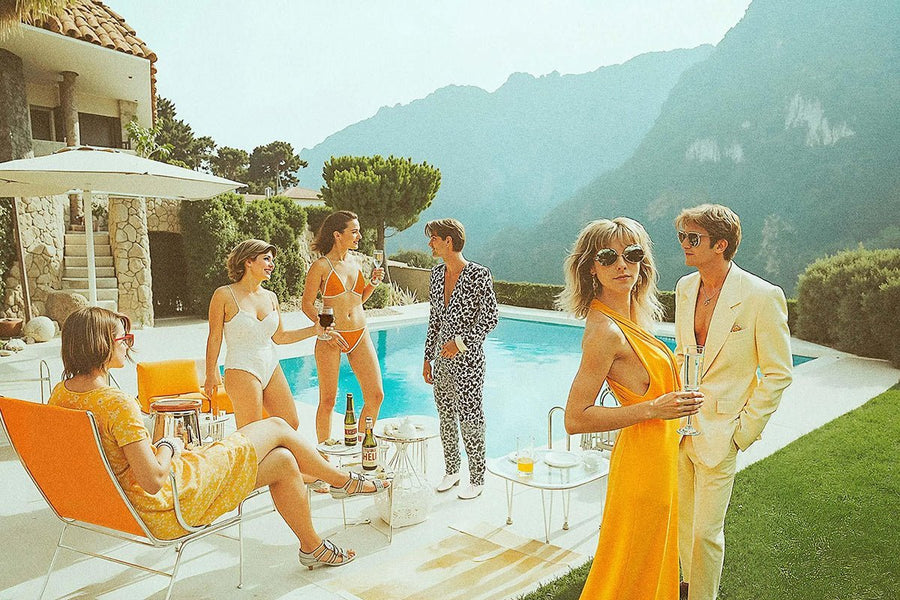 La Dolce Vita Amalfi Cliff Hangout Vintage Photo