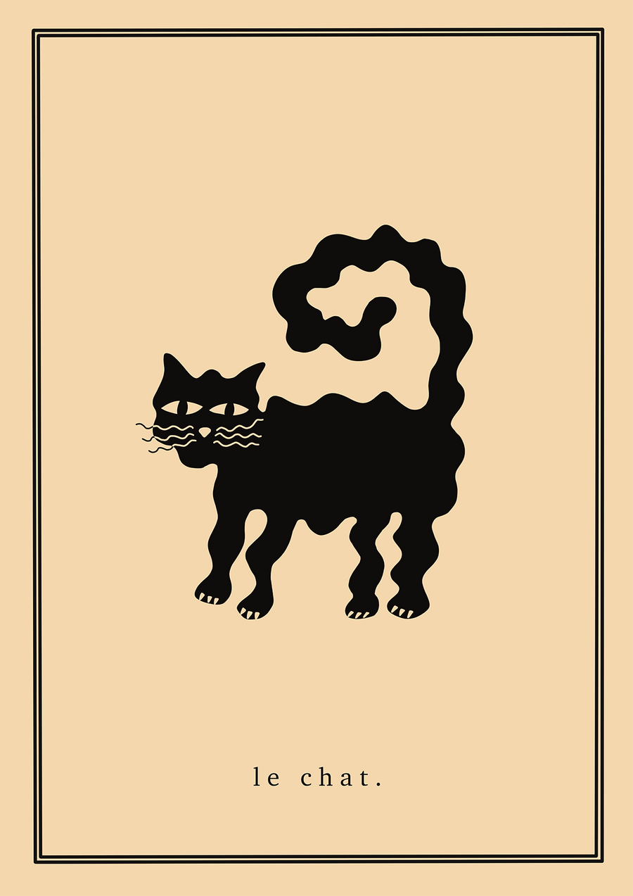 Le Chat French Cat by Lucia Sankovic