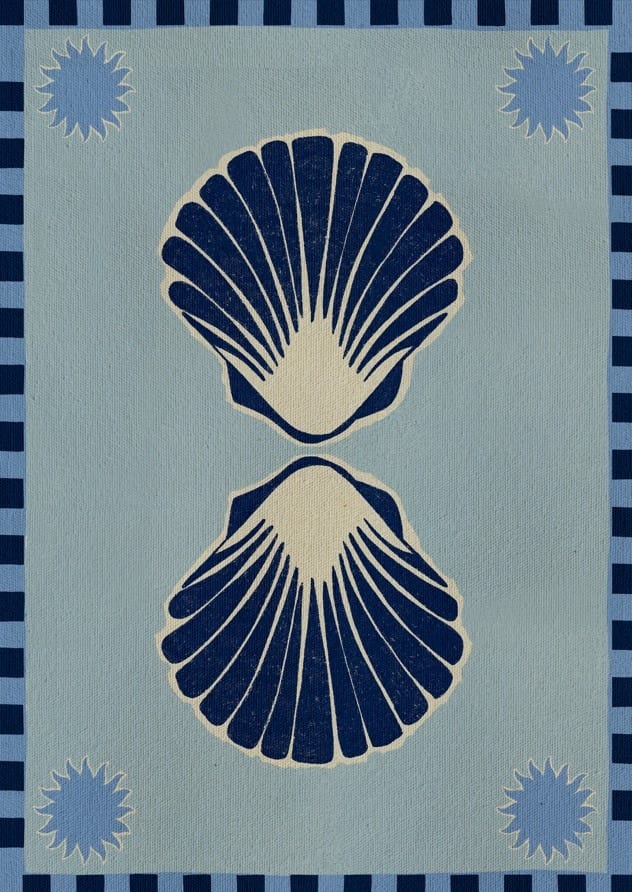 Lush Blue Seashells By Shatha Al Dafai