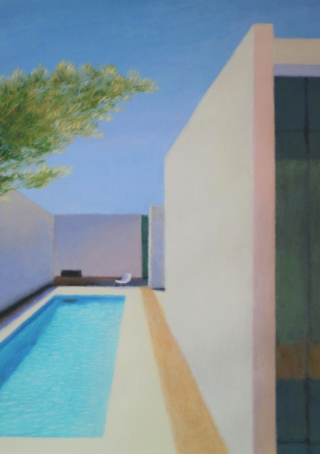 Olive Branch and Swimming Pool by Ieva Baklane