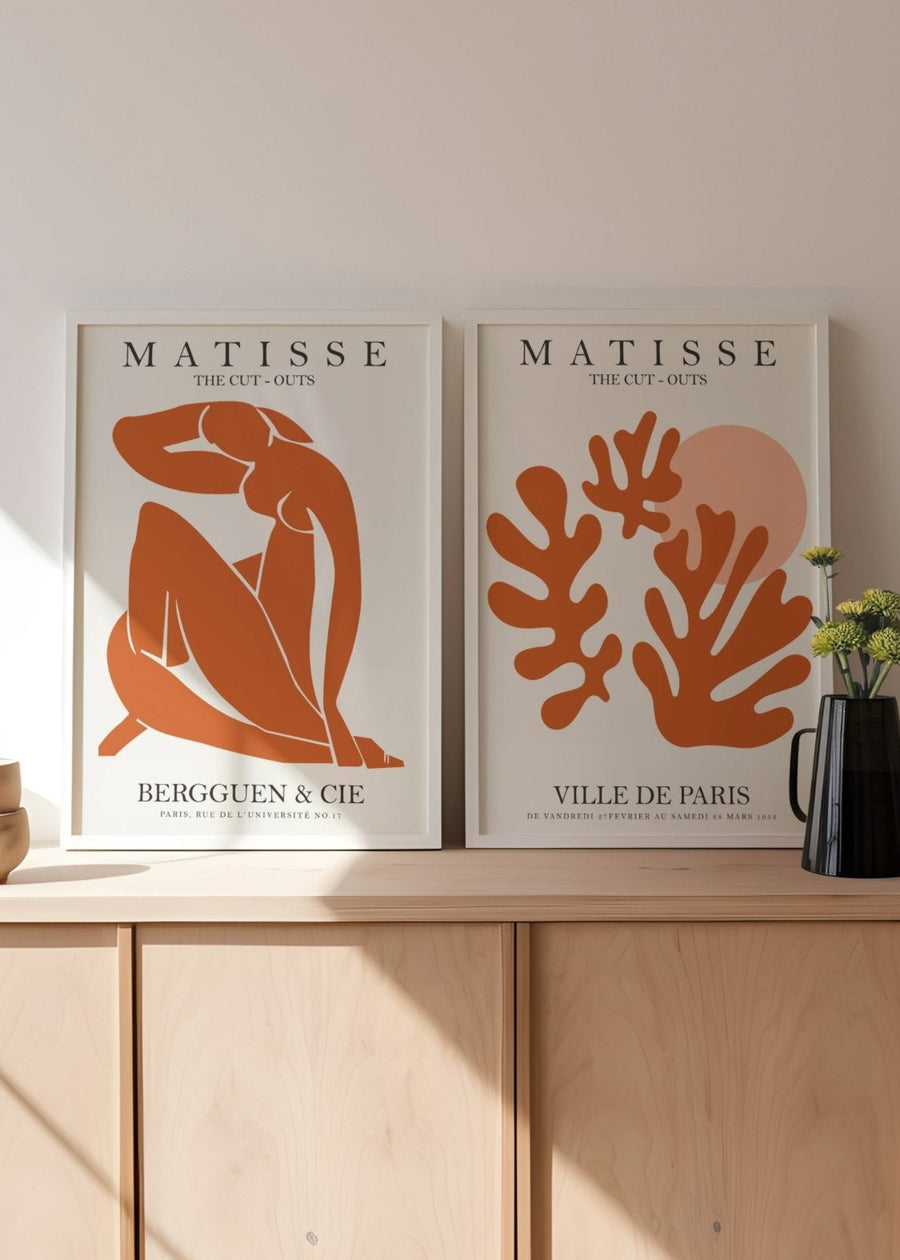 Orange Matisse Papier Decoupes & Ville De Paris Set of 2