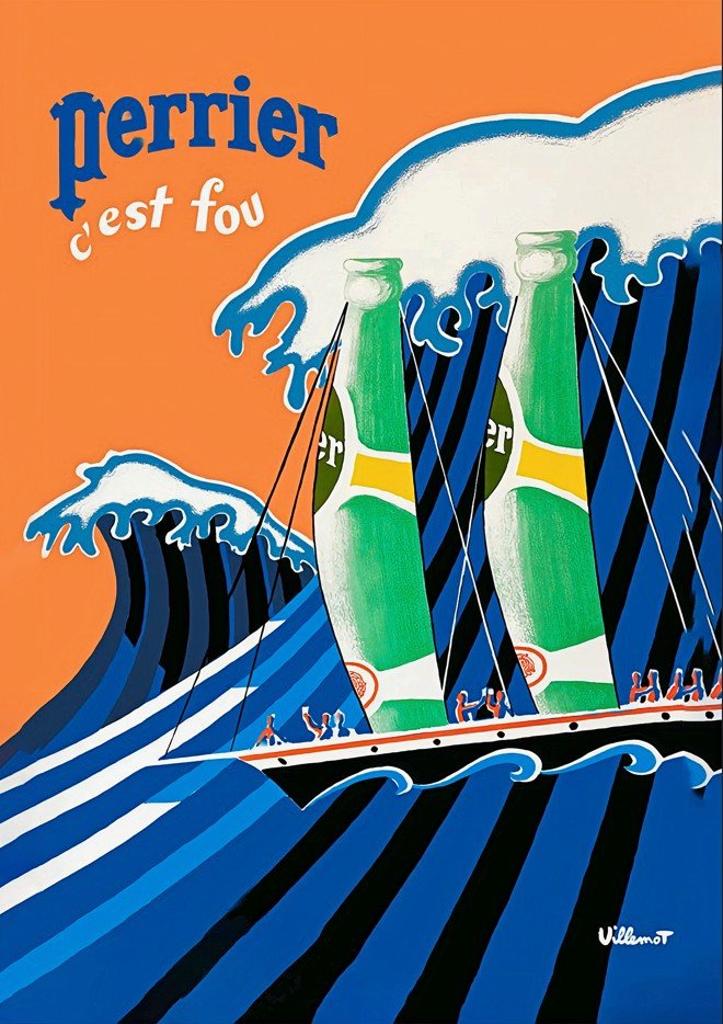 Perrier Wave Vintage Wall Art