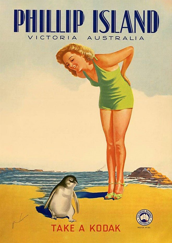 Phillip Island Take a Kodak Vintage Retro Wall Art Print
