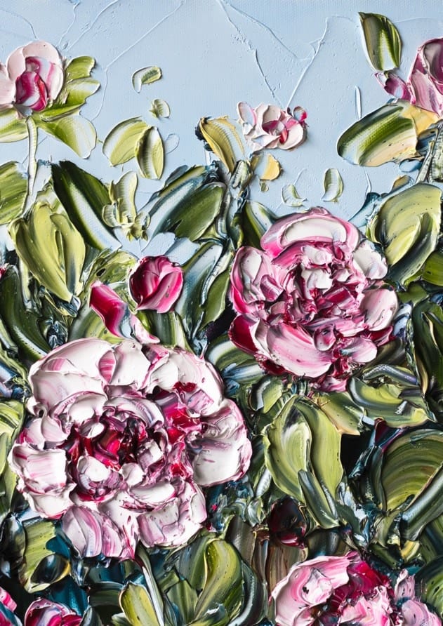 Pink Flowers By Angela Hawkey