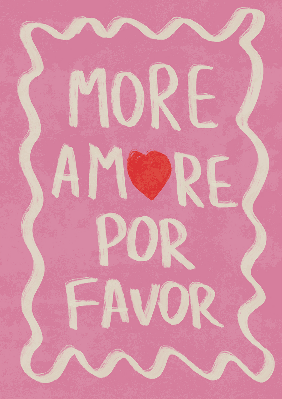 Por Favor Pink Print by Lisa Solomoniuk