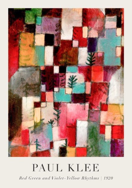 Red, Green & Violet-Yellow 1920 by Paul Klee Wall Art
