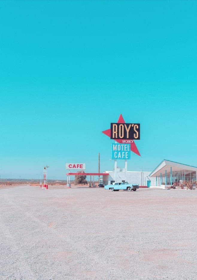 Roy's Motel Cafe And Gas Station Retro Sign By Tom Windeknecht