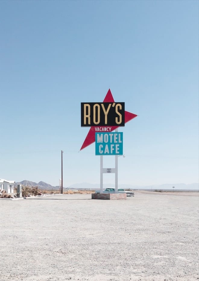Roy's Motel Cafe Vintage Sign By Tom Windeknecht