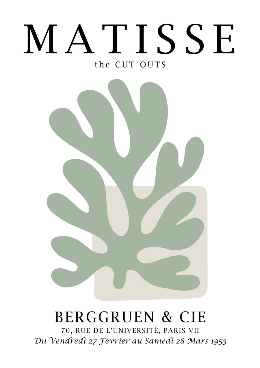 Sage Green Cut Outs Wall Prints by Henri Matisse