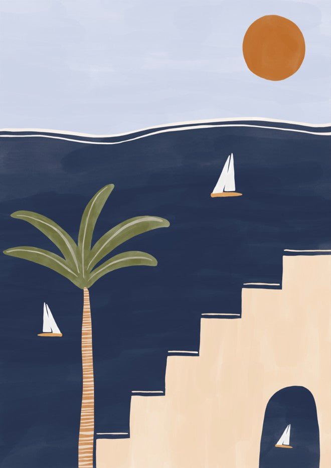 Sailboats on Ocean by Ivy Green Illustrations