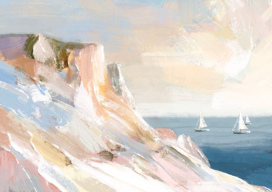 Seascape With Palette Knife By Julia Cheney