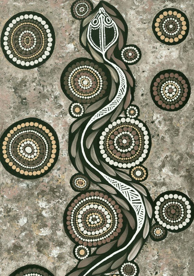 Snake on Long Travels Green Tone by Emma Rigney