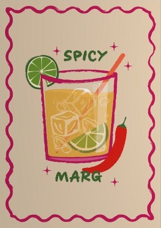 Spicy Margs Cocktail Illustration Kitchen Wall Art by Lisa Solomoniuk