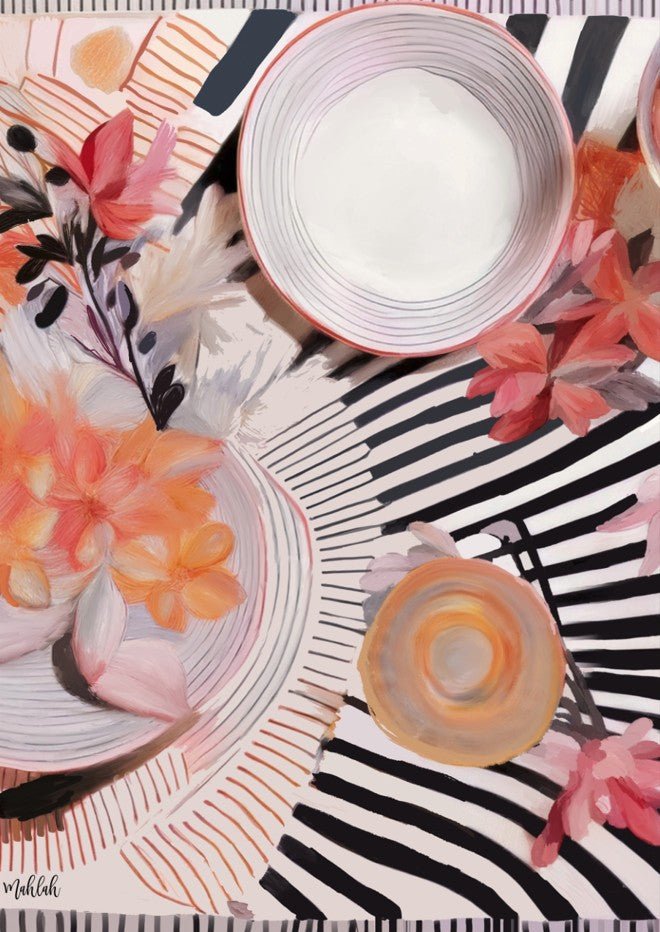 Stripe Breakfast by Inkheart Designs