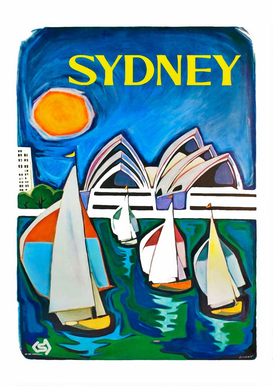 Sydney Harbour Sail Boat Oil Painting Print