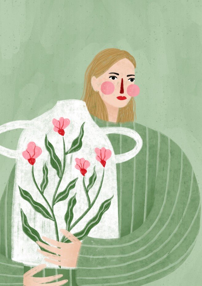 The Woman with the Flower Vase by Bea Muller