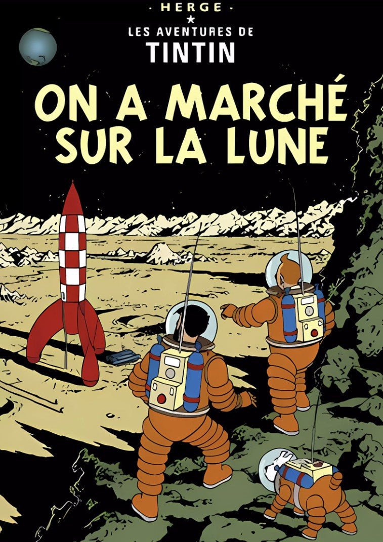 Tintin On a Walk on the Moon Bedroom Wall Art