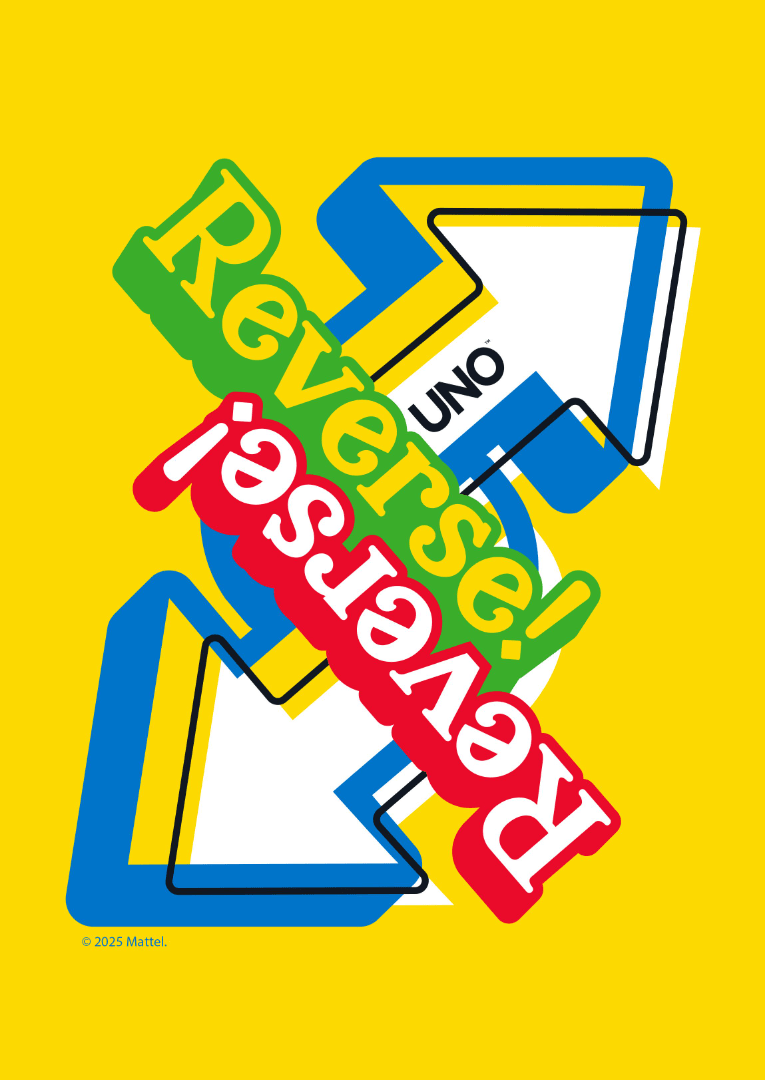 Uno Reversed Wall Art Yellow Retro Print