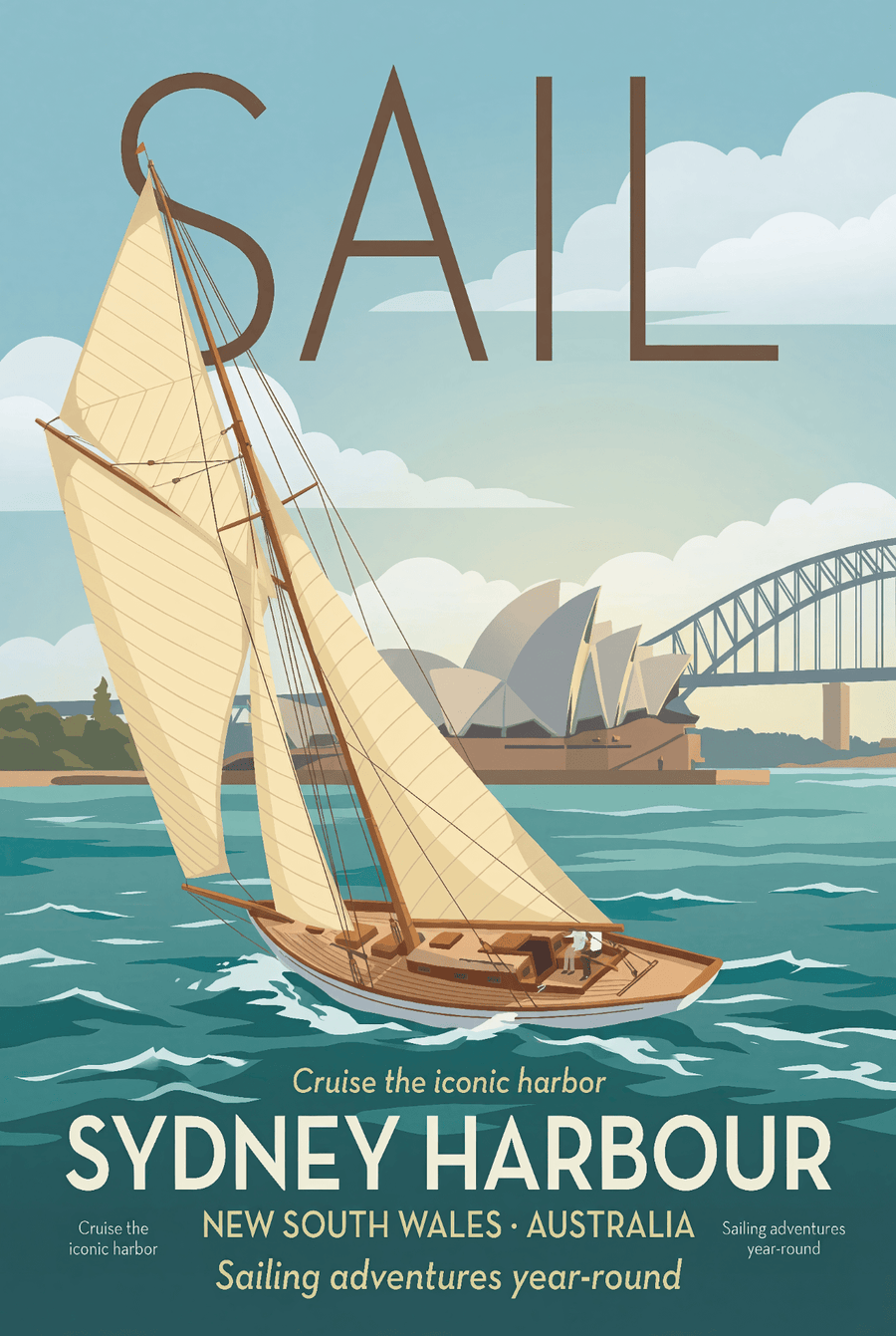 Vintage Sail Sydney Advertisement Poster