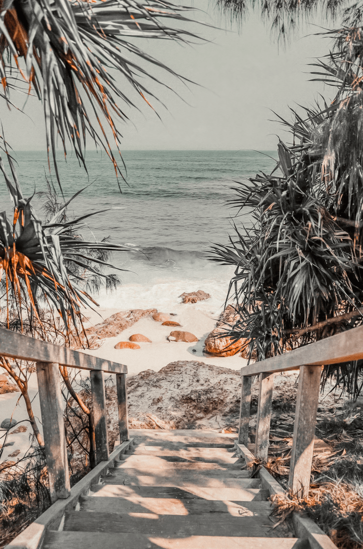 Wategos Beach Stairway Coastal Photograph