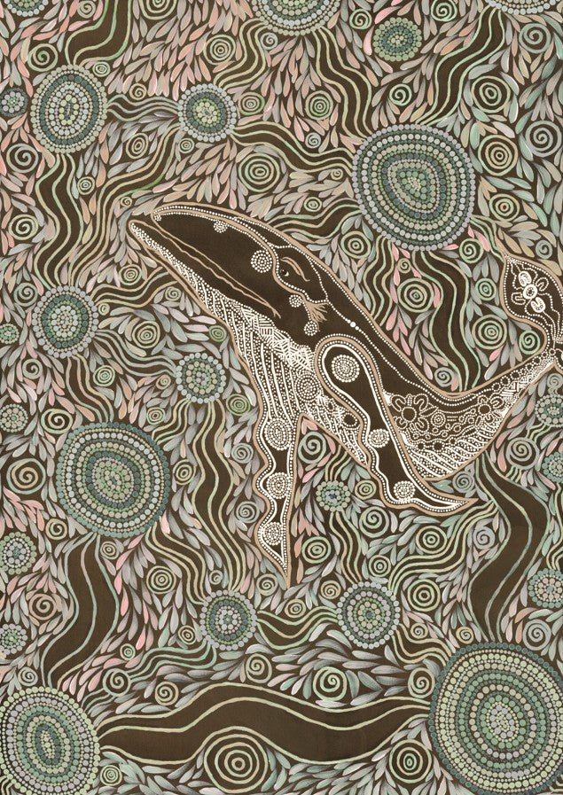Whale Spirit Earth Green Tone by Emma Rigney