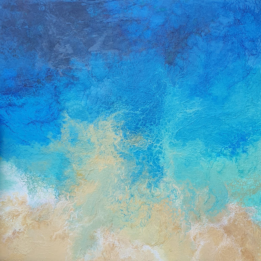 Where the Sand Meets the Sea By Angela Anderson | Canvas Square Print
