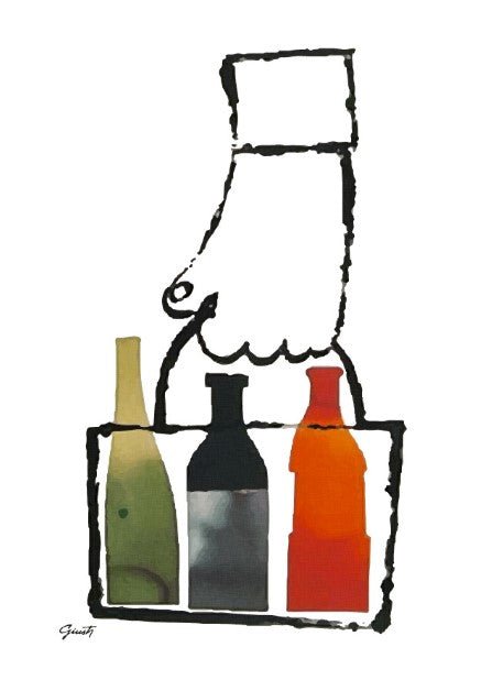 Wine Bottles Hanging in Hand By George Giusti