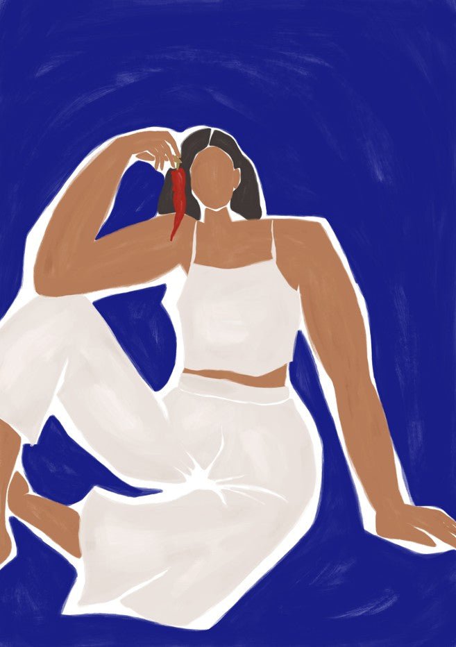 Woman with Chili by Ivy Green Illustrations