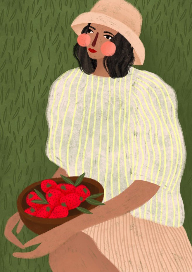 Woman with Strawberries by Bea Muller
