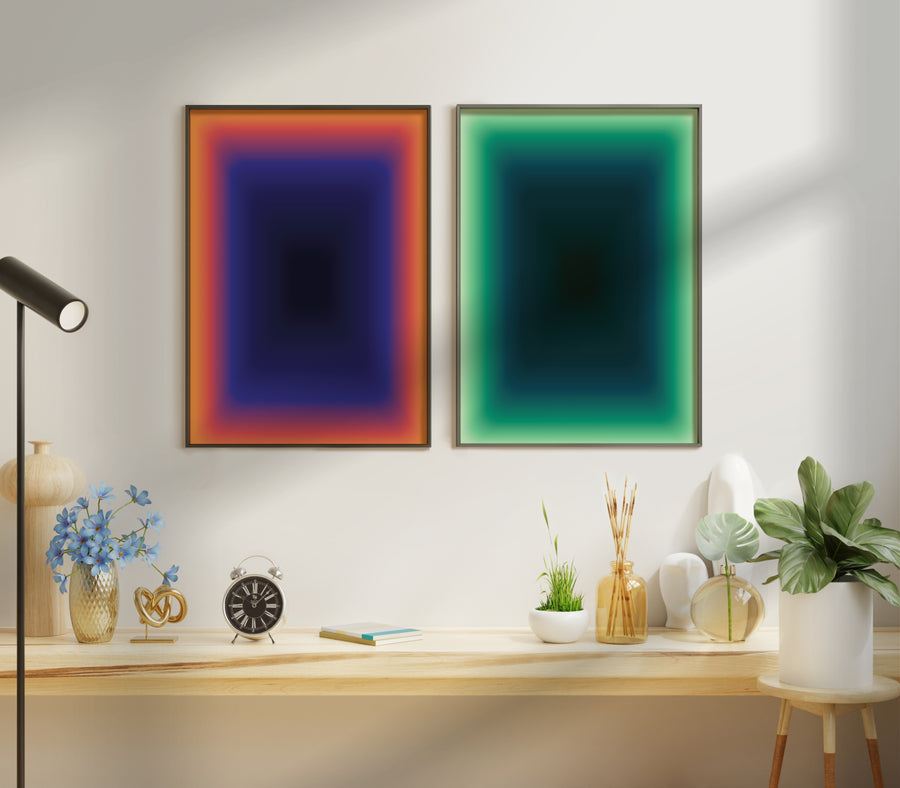 Inner Eclipse Set of 2 Abstract Tonal Pair