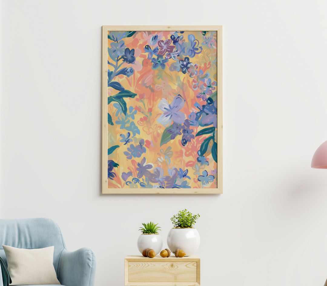 Dreamy Blossoms Wall Art,gallery wall,study,timber border