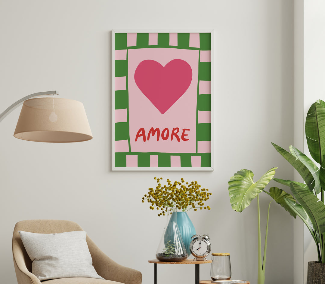 Love Amore Wall Art by Lucia Sankovic,living roomtiber border