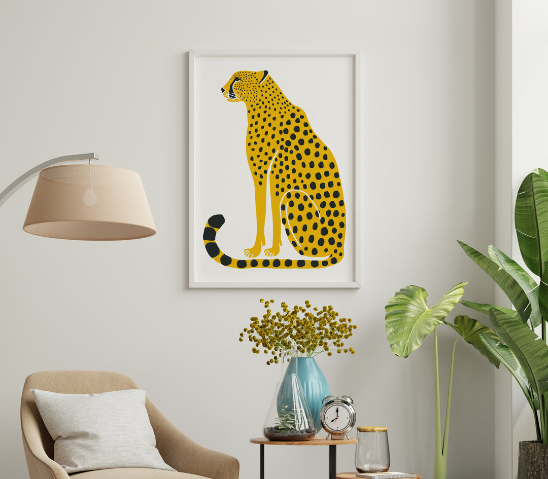 Patient Leopard Childrens Art,living room,study,timber border