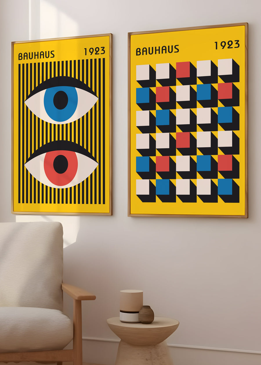 Form & Function Yellow Bauhaus Pair
