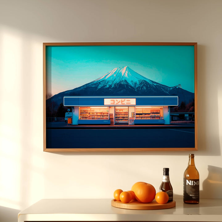 Timber Print Bar Picture Mt Fuji wall art