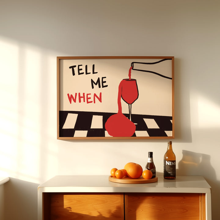 Tell Me When Landscape Print ,gallery ,timber border