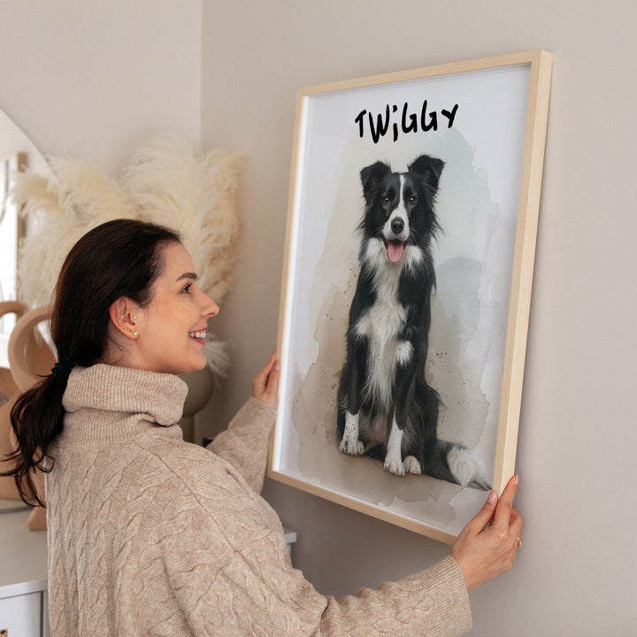 Watercolour Personalised Pet Custom Illustration Print