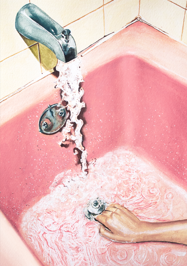Pink Bath Scene by Julia Ockert,frame
