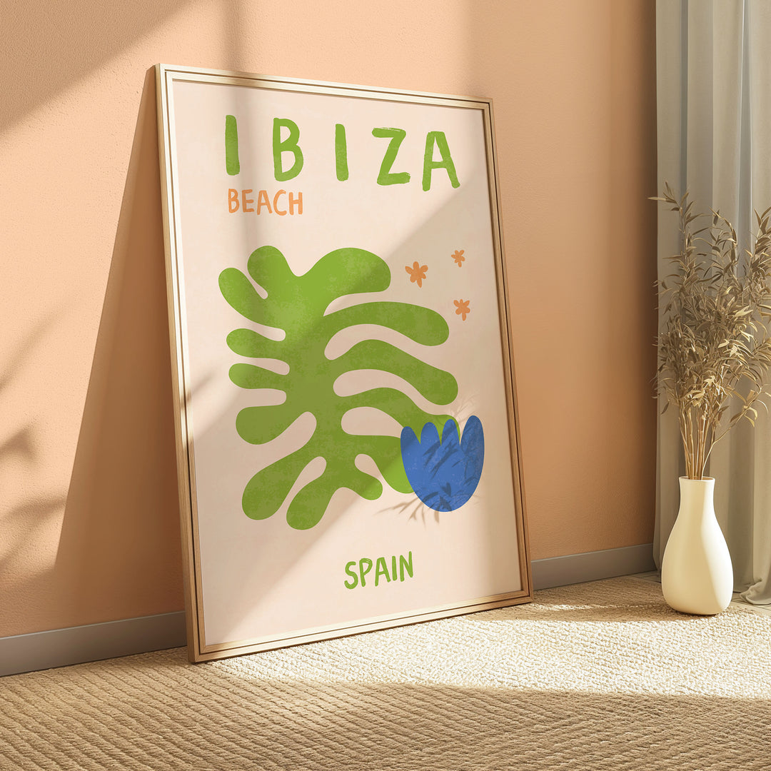 Ibiza Spain Wall Art,gallery wall,timber border