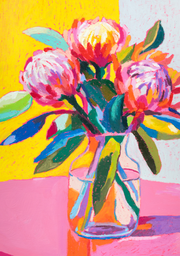 Playful Protea by Julia Ockert,frame