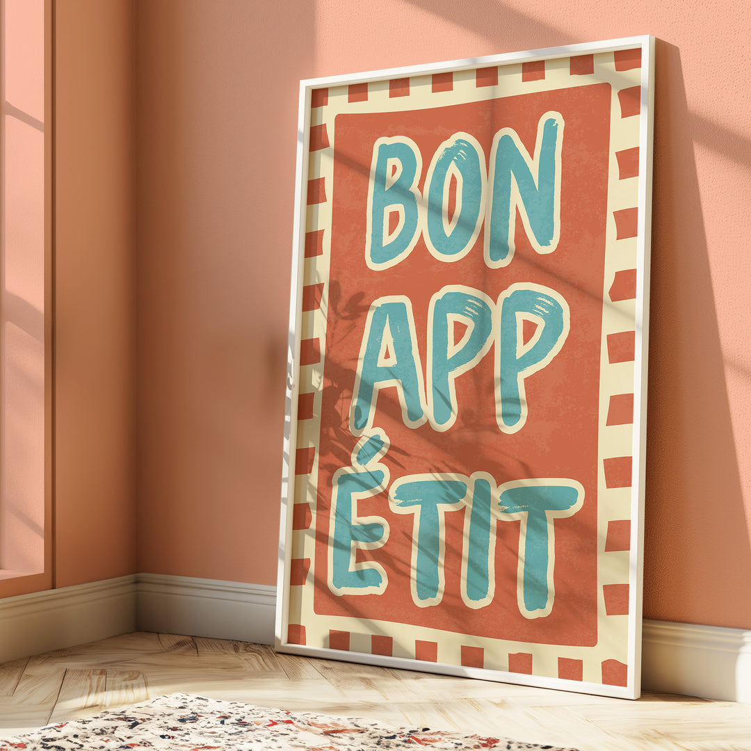 Bon Appetit Print Artwork,gallery wall,white border