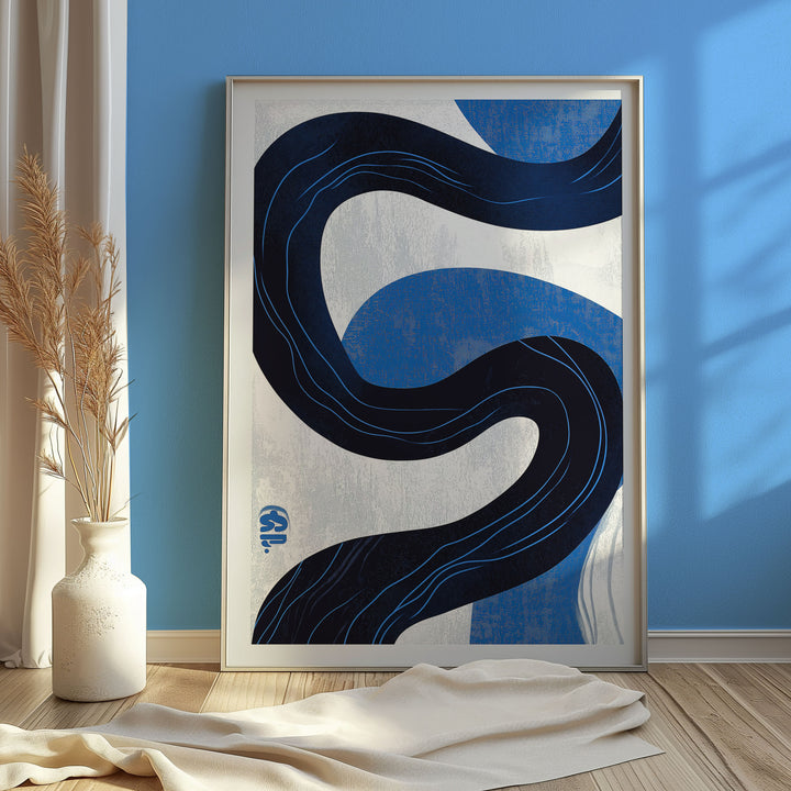 Vertical Wave Abstract Japanese Wall Art,gallery,timbrb border